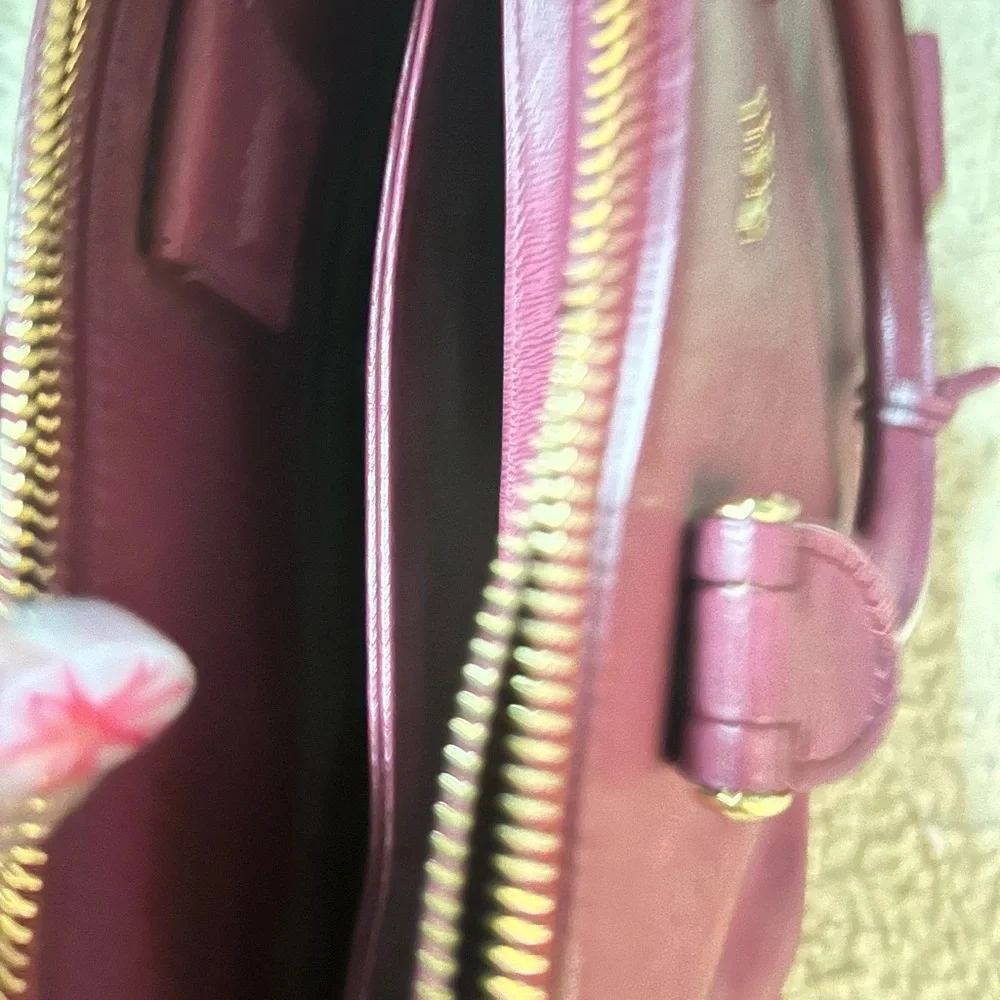Ralph Lauren Burgundy Leather Satchel - Picture 10 of 12